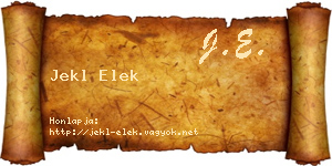 Jekl Elek névjegykártya